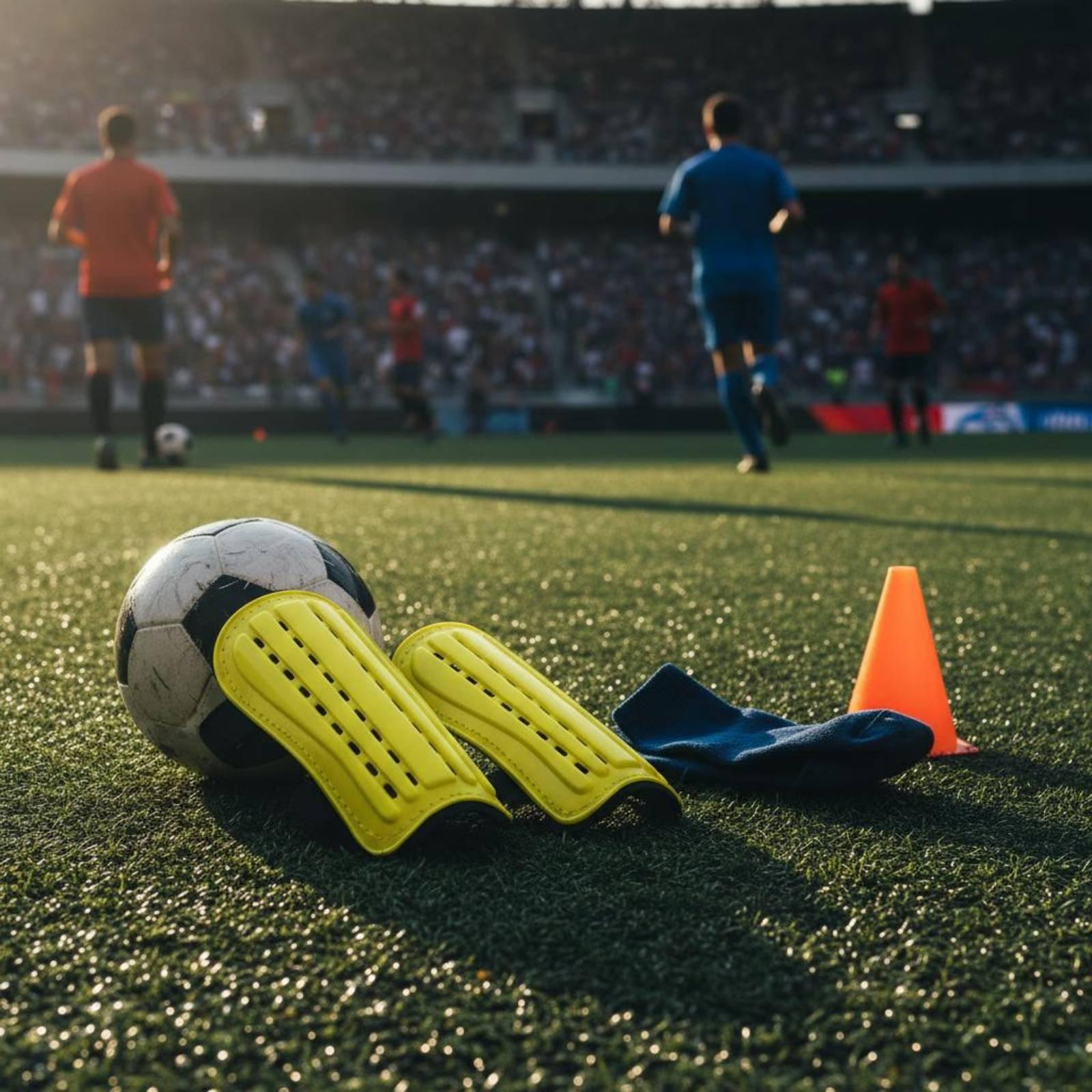 Sports Equipment Training - 패스너 스트랩이 있는 축구 정강이 보호대,