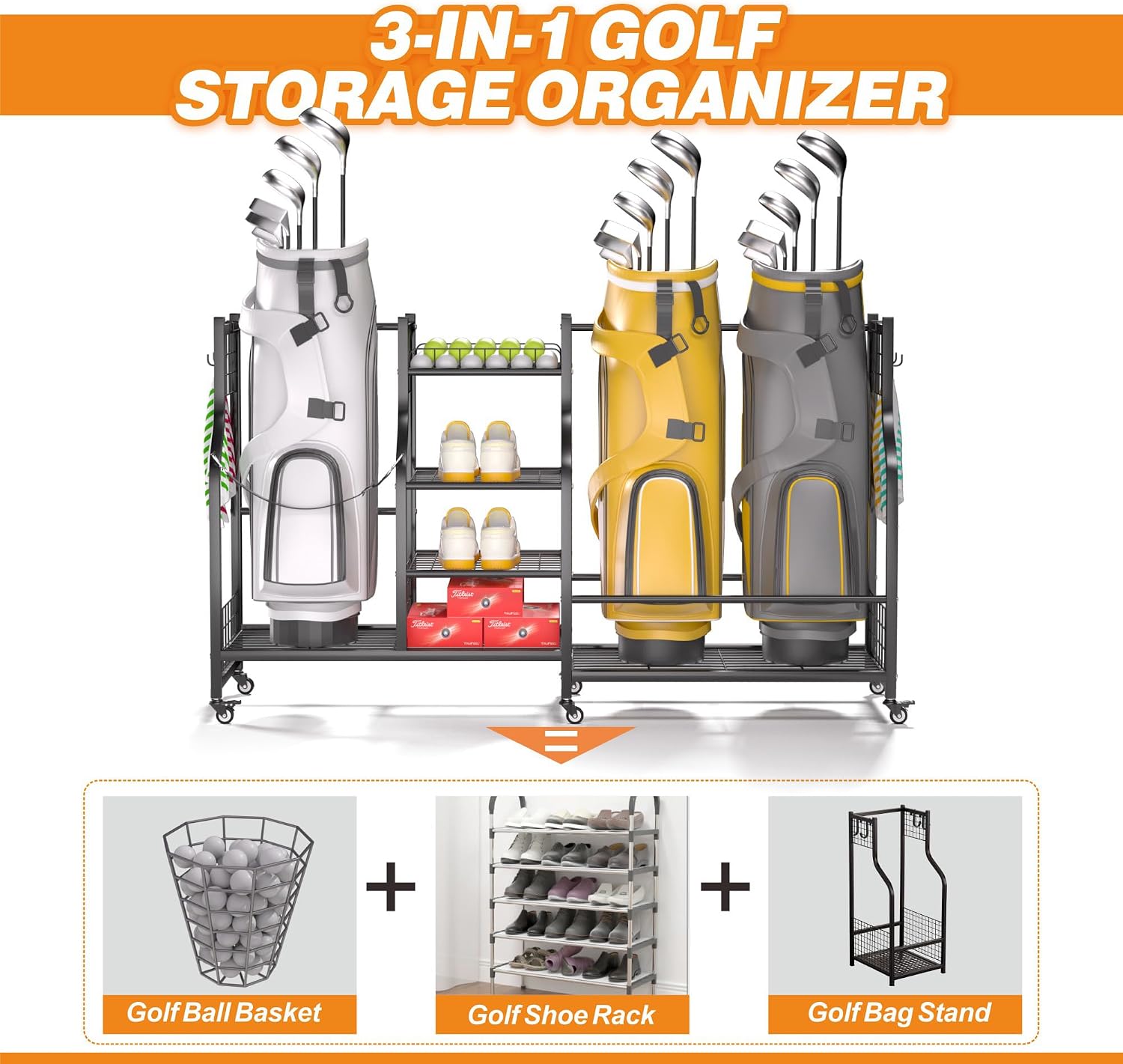 골프백 보관 랙 정리대, 헤비듀티 골프백 홀더 스탠드, - Sports Equipment Holder 리뷰 및 가격