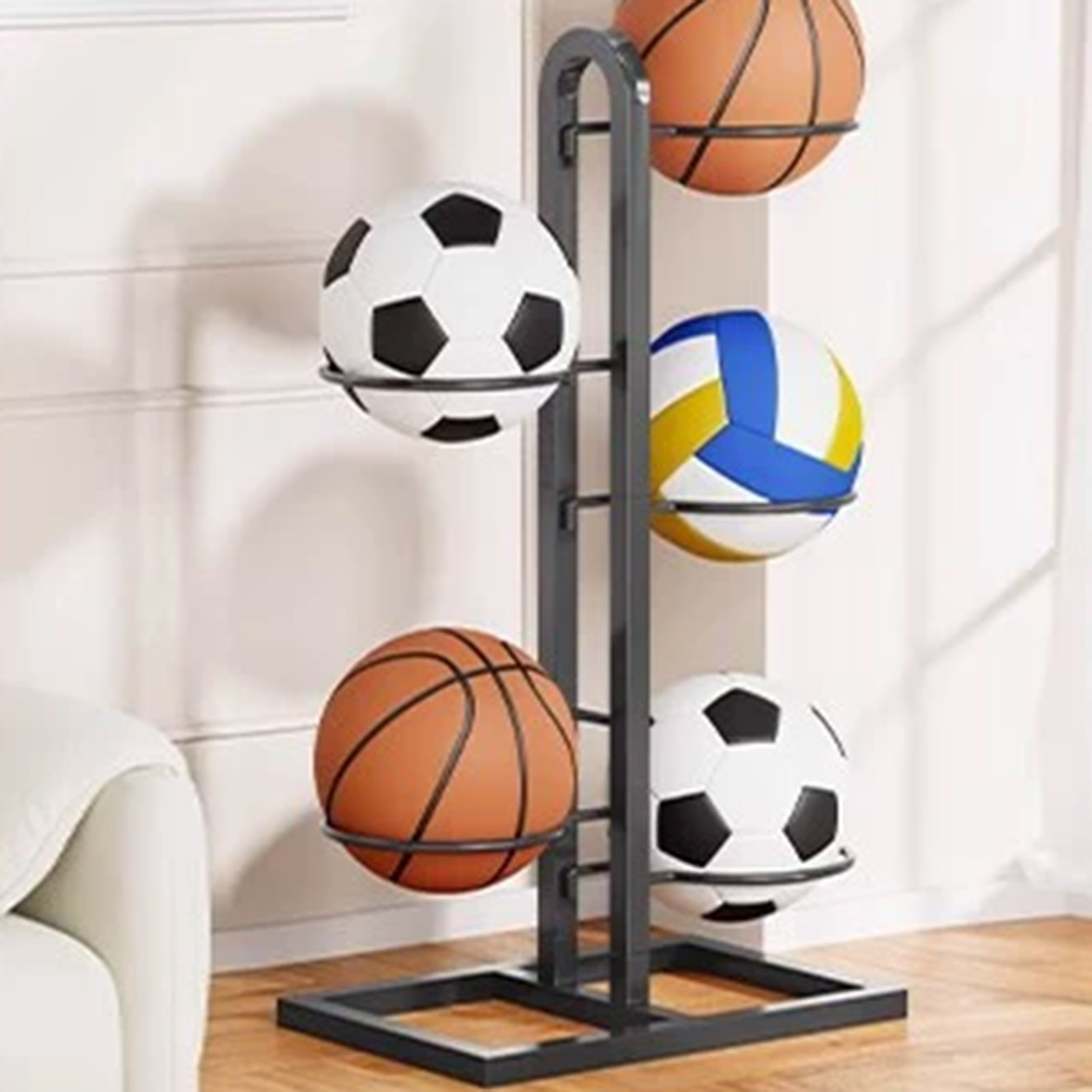 접이식 농구 랙 농구 후프 공을 위한 다층 보관 주최자 - Sports Equipment Holder 리뷰 및 가격