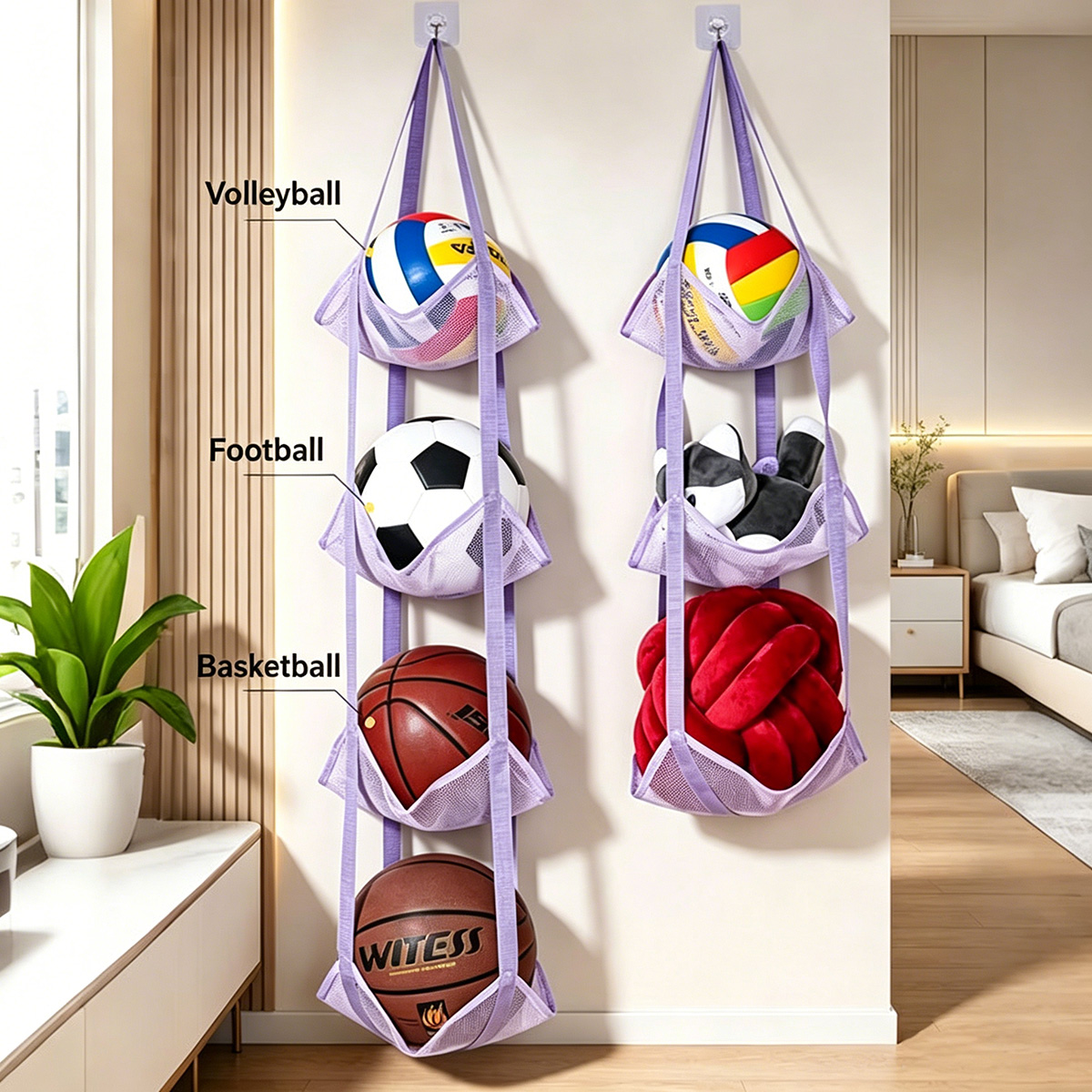 3/4단 걸이식 볼 보관 가방(후크 포함), 농구, 축 - Sports Equipment Volleyball 리뷰 및 가격