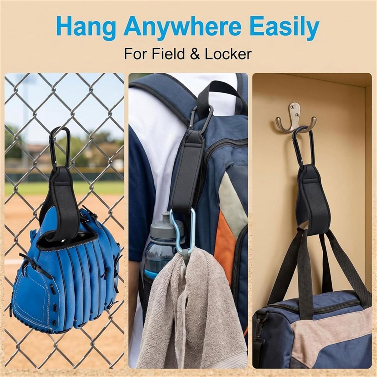 조절 가능한 야구 글러브 클립 3개, 가방 걸이용, 건 - Sports Equipment Holder 리뷰 및 가격